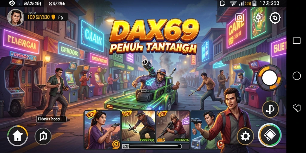Screenshot DAX69 menunjukkan serunya gameplay Arcade yang menantang.