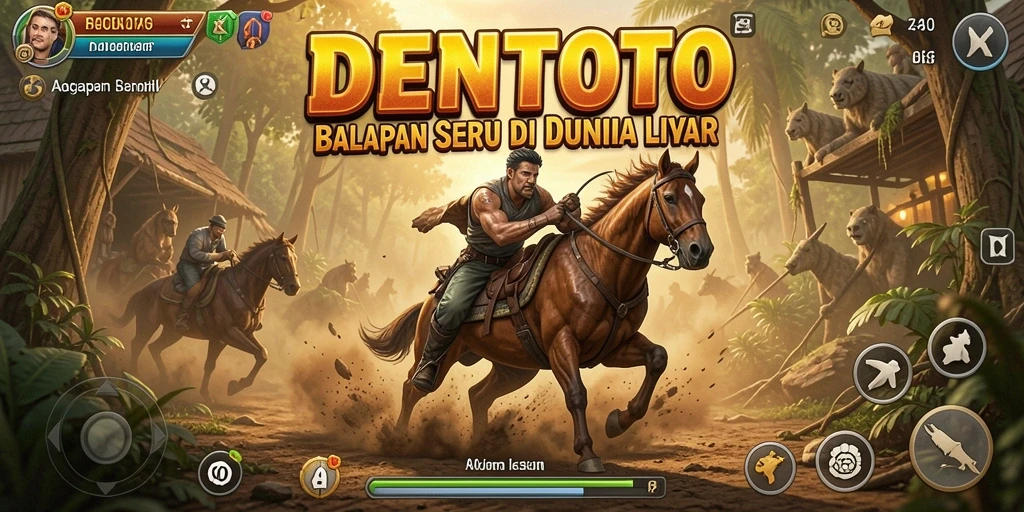 Tampilan menarik dari balapan di DENTOTO dengan kendaraan yang cepat.