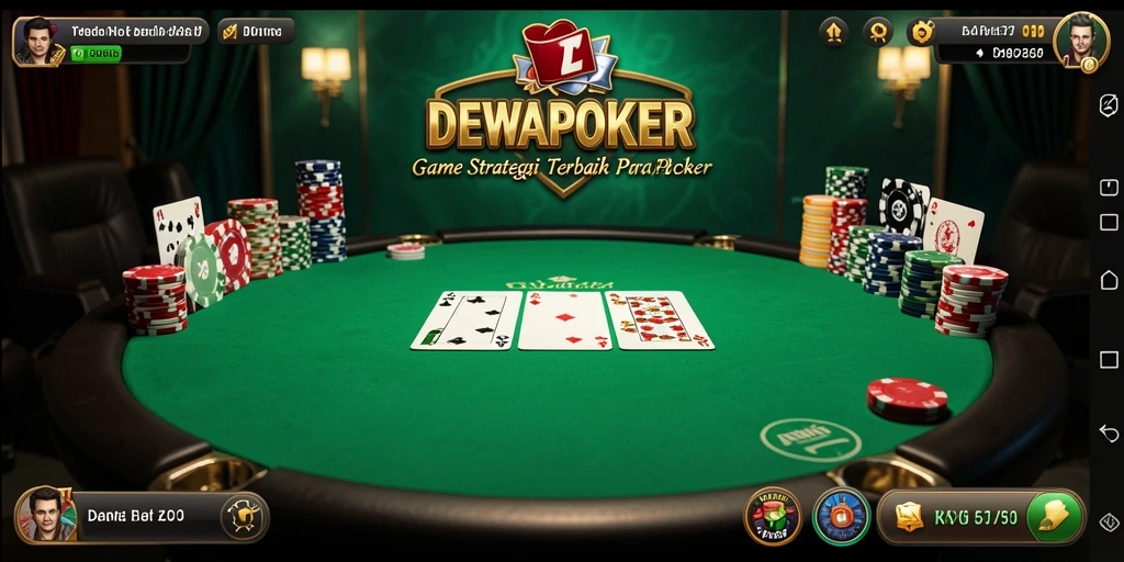 Screenshot gameplay DEWAPOKER menunjukkan pertandingan yang intens dan strategis.