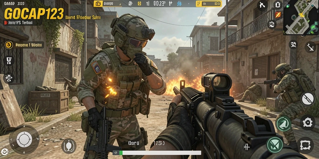 Tampilan gameplay GOCAP123 dengan pertarungan yang intens.