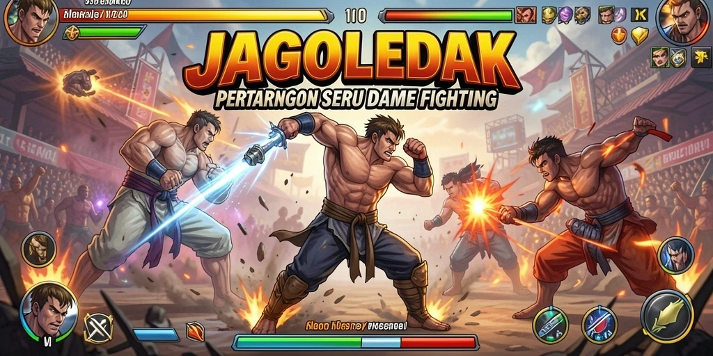 Gameplay seru JAGOLEDAK dengan karakter unik beraksi.