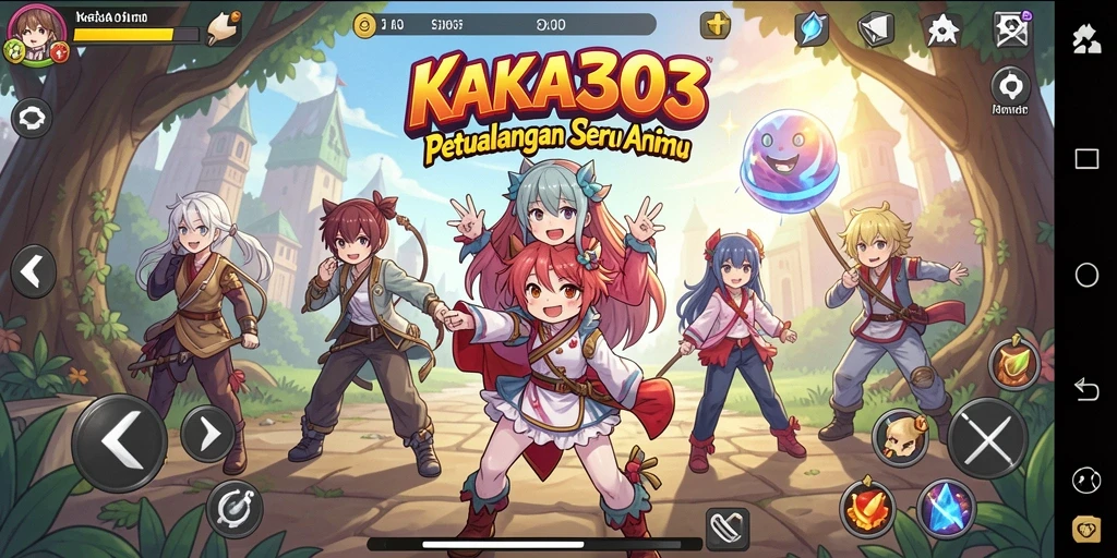 Tangkapan layar menunjukkan aksi seru dalam game Anime KAKA303.