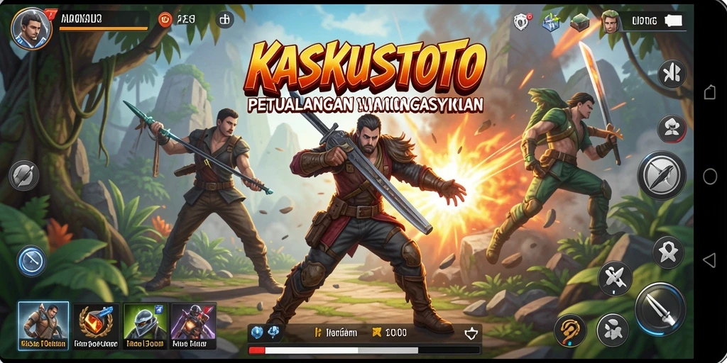Screenshot KASKUSTOTO menampilkan aksi seru karakter dalam pertempuran.