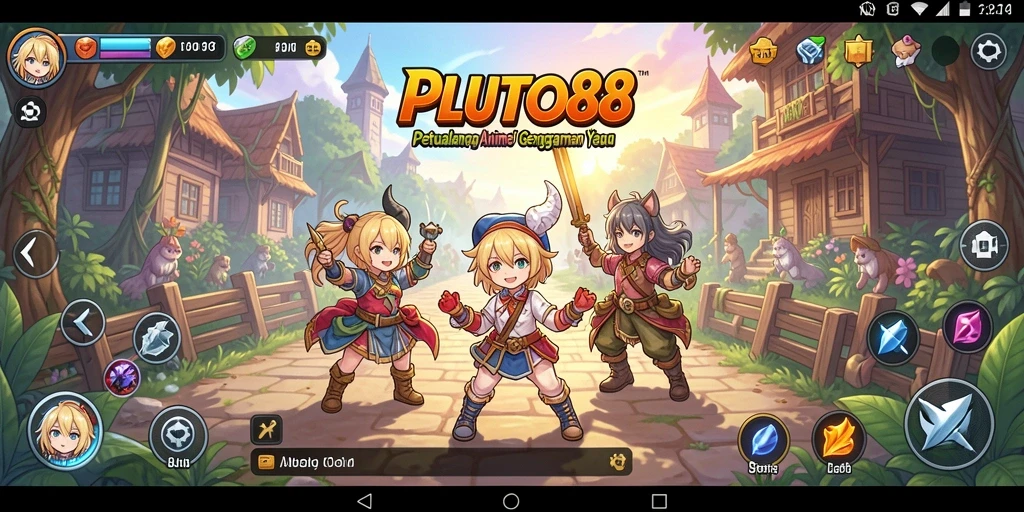 Tampilan gameplay anime yang menarik di PLUTO88.