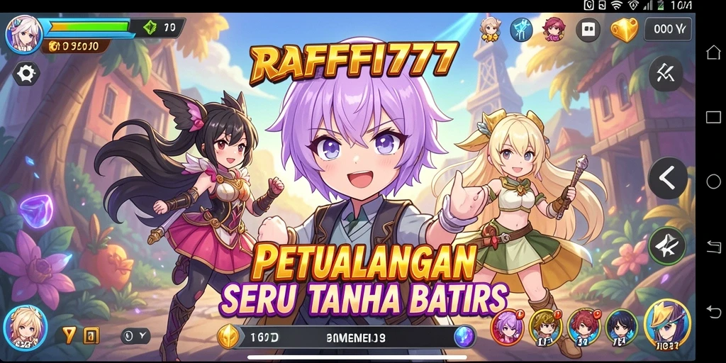 Tampilan gameplay seru dari RAFFI777 yang penuh aksi Anime.