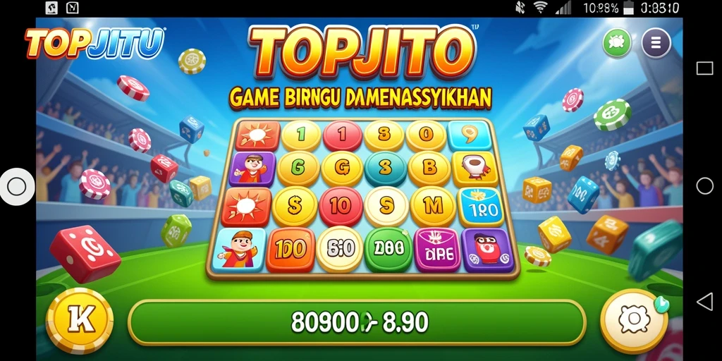 Tampilan menarik dari gameplay Bingo di TOPJITU.